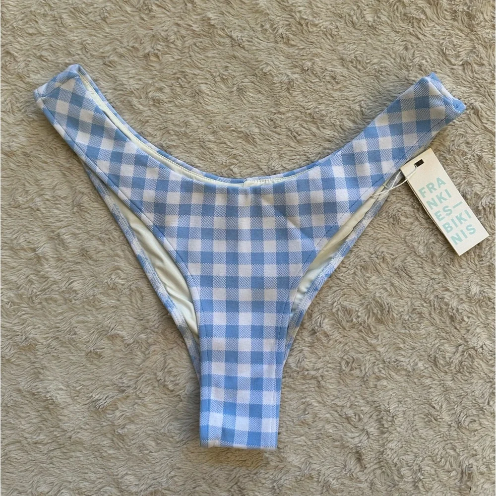 Frankies Bikinis Enzo Gingham Cheeky Bikini Bottom NWT